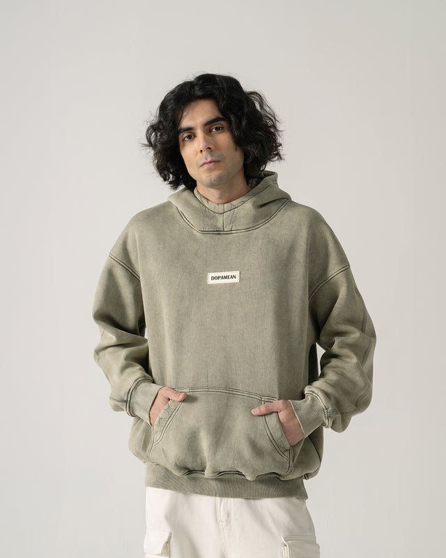 WASHED HOODIE (OLIVE)